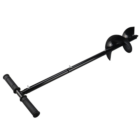 Heavy Duty Hand Auger Post Hole Digger 6 Inch By 33 Inch Garden Hole Digger Tool with steel handle and blade for planting