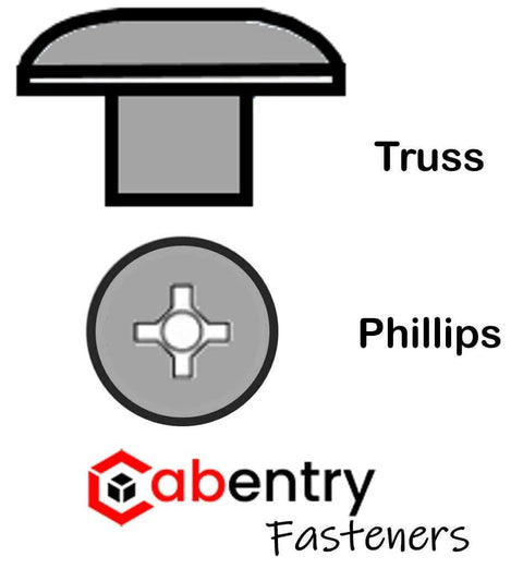 Diagram of Three Quarters Inch Wood Screws With Truss Head And Phillips Drive Size Eight Deep Thread Sharp Point Black Phosphate Finish 1000-Pack.