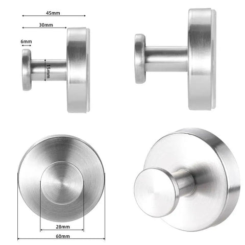 Heavy Duty Stainless Steel Suction Cup Hook Locks Bombproof To Smooth Surfaces and Makes A Sweet Spot For Bathroom Storage, 45mm diameter.