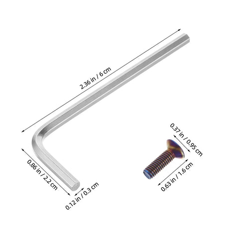 Steering Wheel Screw Kit M5 Aluminum Bolts With Hex Socket Wrench shown with dimensions