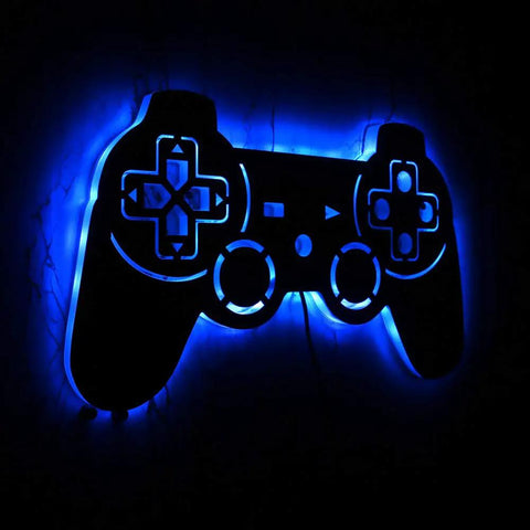 Gamer Neon Sign With 7 Color Changing Mirror LED Backlight Design Luminous Wall Sign For Game Room Decor shaped like game controller