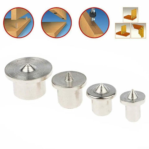 Image of Four-Piece Dowel Center Pins Set Chrome Plated For Woodworking Tenon Marking And Joint Alignment In 6mm 8mm 10mm 12mm Sizes