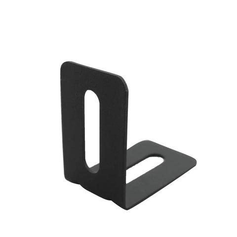 Hella Durable 4 Pack Right Angle L Brackets Rock Solid 90 Degree Corner Connectors Built Tough Steel Shelf Supports 61x38mm showcasing a black steel bracket.