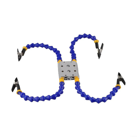 Welding Table Clamp With Flexible Arms Third Hand Tool For Holding Components And Wires, adjustable blue-arm clamp