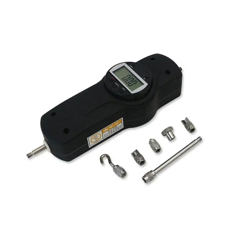 Push And Pull Tester Digital Force Gauge Dynamometer For Lab Tension And Compression Load With Unit Conversion Easy To Use Handheld And Benchtop Friendly 1 Percent Accuracy Measures Up To 20 Newtons, black handheld gauge with accessories