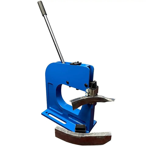 Sweet Deal Manual Sheet Metal Shrinker Stretcher With Bombproof Hardened Jaws And Sure Comfort Grip For Custom Hot Rod Bodywork and Garage Metal Shaping, blue metal frame, ergonomic handle, 8.5 inch throat depth.