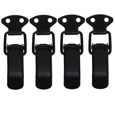 4 Pack Matte Black Spring Loaded Toggle Latch Clips For Boxes Cases Chests And Trunks Heavy Duty Weatherproof Catch Clamps