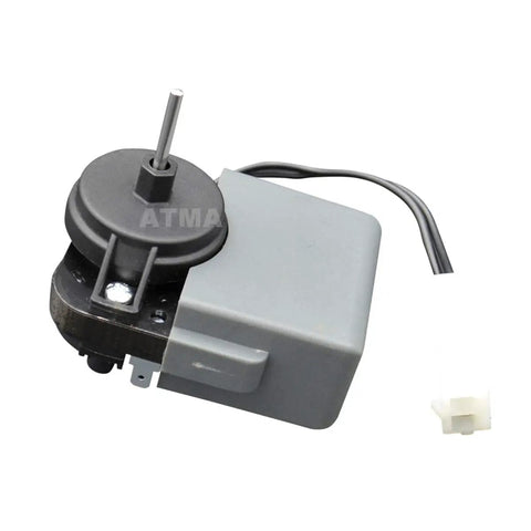 Premium Replacement Refrigerator Evaporator Fan Motor 2315539 with black and gray casing for Whirlpool and Kenmore appliances.