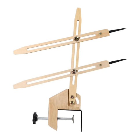 Portable Pottery Throwing Gauge Straight Up Essential For Beginners features adjustable wooden arms and clamp for accurate measuring.