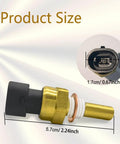 Engine coolant temperature sensor with brass body and black connector; 5.7 cm long; Chevy/GMC/Pontiac/Saturn vehicles