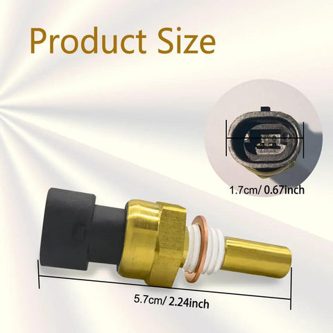 Engine coolant temperature sensor with brass body and black connector; 5.7 cm long; Chevy/GMC/Pontiac/Saturn vehicles