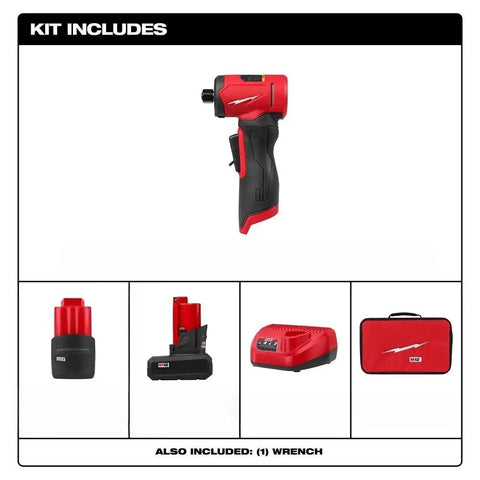 Image of Heavy Duty Badass 1/4 Inch Right Angle Die Grinder Kit Featuring Brushless Motor Tech and accessory parts.