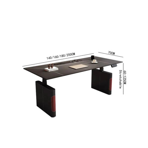 Electric Height Adjustable Standing Desk With Smooth Motor Lift Top For Home Office Workstation Rock Solid Construction For Your Study Setup Straight Up Flex Your Remote Grind, black, 140-200CM size, 60-125CM adjustable height.