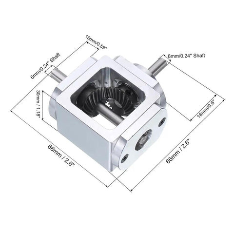 Right Angle Bevel Gearbox 1 To 1 90 Degree Drive With Single Output Shaft 20 Teeth Bevel Gear 1 Module Aluminum Frame
