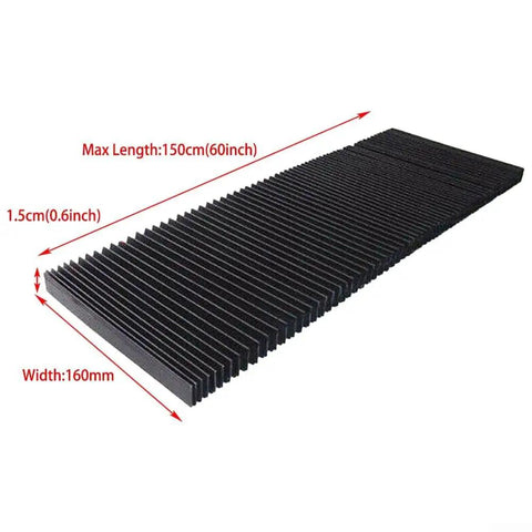 Rugged Flexible Accordion Bellows Shield For CNC Milling Machines Dust Guard Cover for guide rails 160mm Width 1.5m Stretch