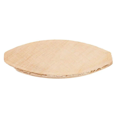 Close-up of a single beech wood biscuit from the 100 Pack Beech Wood Biscuits Size 20, 56 X 23 X 4 Mm, sturdy solid wood for clean joints