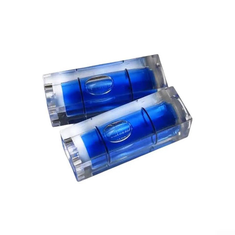2Pack Square for spirit Level Horizontal Bubble 29x10x10mm(Blue) compact design for precise measurements in clear acrylic.