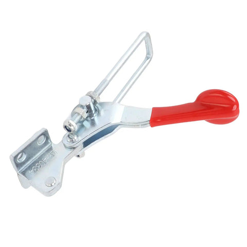 Beefy Heavy Duty Toggle Clamp Latch, Adjustable Iron Hasp For Secure Storage And DIY Projects, 450kg Capacity, with red handle