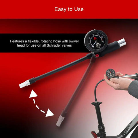 High Pressure Suspension Pump For Motorcycle And Bicycle Air Forks Shocks And Dropper Posts 20 To 300 Psi With Easy Bleeder Button