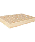 Solid Pine Wood Jewelry Display Tray With Multi Slot Grid Layout For Earrings Necklaces And Bracelets, 18 slot compartment design.