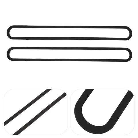 Universal Foam Gasket For Vacuum Sealer Upper Strip Replacement Tight Seal For Home And Commercial Food Packing Top Notch Elasticity Easy Fit Durable Pro Grade Foam Gasket For Maximum Sealing Power, black foam gasket strips shown flat