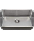 Top view of 30 Inch Single Bowl Stainless Steel Kitchen Sink 16 Gauge 304 Grade Extra Thick Durable Workhorse With Deep Bowls