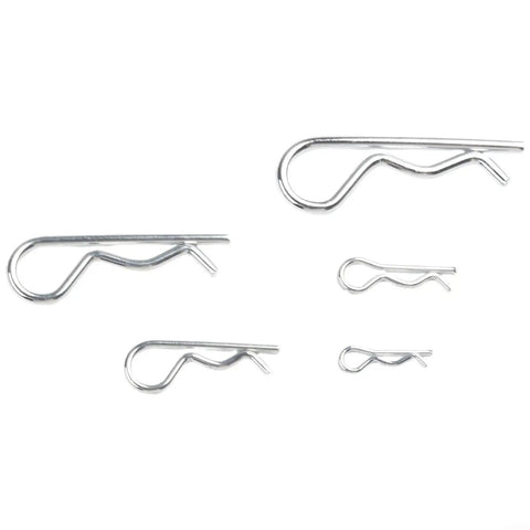 100 Piece Galvanized Carbon Steel R Cotter Pin Kit With Handy Storage Box For Tractor, Trailer, Machinery And Automotive Fastening Repair, 6 Sizes