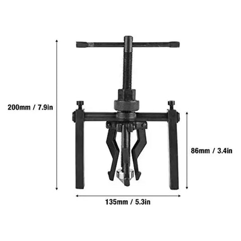 Heavy Duty 3 Jaw Bearing Puller Tool Kit Handles Pilot Bearing Removal Blind Extractor Fits Honda CrV Mechanics Garage Work On The Go Solid Steel Build Snap Fastener Locking System Guarantees Reliability For Extraction Tasks, 135mm x 200mm