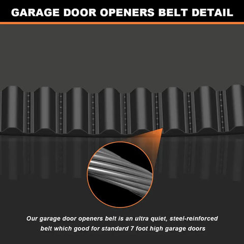 Heavy Duty Garage Door Drive Belt Replacement 308 Inch Long With 20 Grooves Per 6 Inches Fits 10 Ft High Doors belt detail