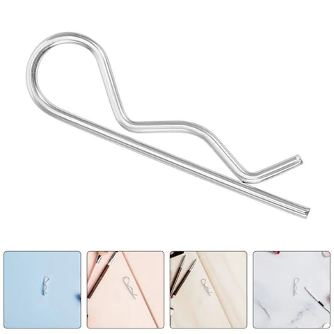 Stainless Steel R Shape Cotter Pins 8 Pack With Wavy Locking Design For Secure Industrial Hitch Connections and Mechanical Fasteners That Prevent Loosening on a white background.
