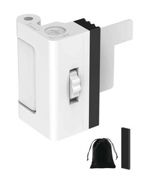Heavy Duty Portable Door Lock For Travel Security Includes Adjustable No Drill Latch Stopper For Hotels And Airbnbs with black rubber washers.