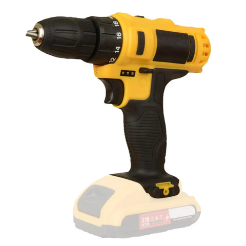 Heavy Duty Cordless Power Drill Packed With Badass High Torque Motor And Snappy Quick Release Chuck For No Sweat Home Woodworking and Knockout DIY Builds Built Like A Tank For Weekend Warriors On The Go - close-up view of drill with adjustable chuck