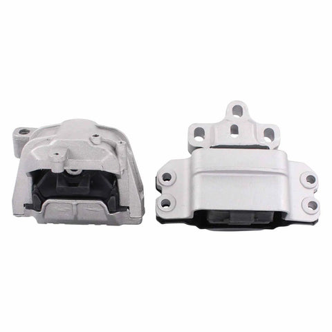 Heavy Duty And Built Tough Engine Motor Mounts Plus Transmission Mount Bracket For VW Beetle Jetta Passat 2.5L 2006 To 2014, showing front and rear views.