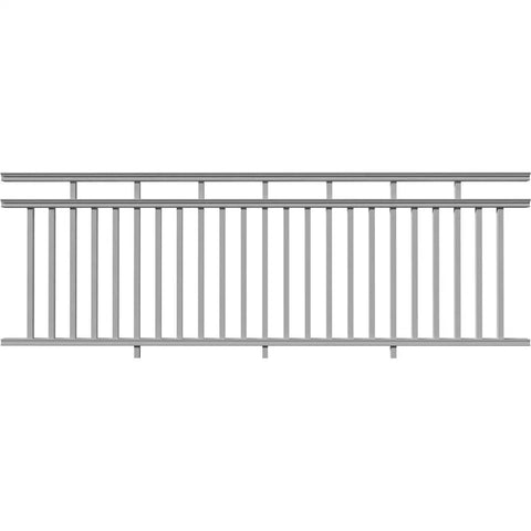 Rock Solid Cellular Pvc Deck Railing Kit With Aluminum Reinforcement 42 Inch High 120 Inch Long Pro Grade Balusters in matte finish.