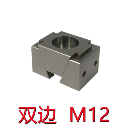 Heavy Duty Wedge Shaped Expansion Fixture With Bilateral M12 Bolts For Precision Machining Centers side view with central hole.