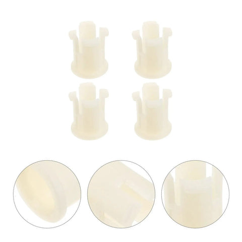 Thirty Piece White Plastic Furniture Caster Socket Inserts Solid Grip for rolling chairs, showing white plastic adapter details.
