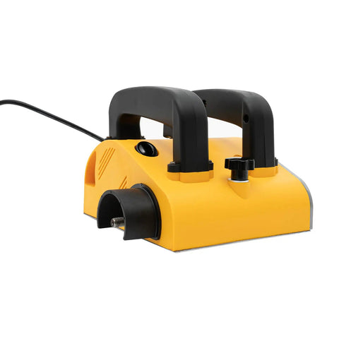 Heavy Duty Electric Wall Planer And Tough Concrete Scraper With A Ripping Tungsten Steel Blade close-up view with handles and power cord.