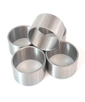 Steel sleeve bearings set of 5 made from quenched GCr15 carbon steel, showing 35mm OD and precision ground finish, ideal for guide applications.