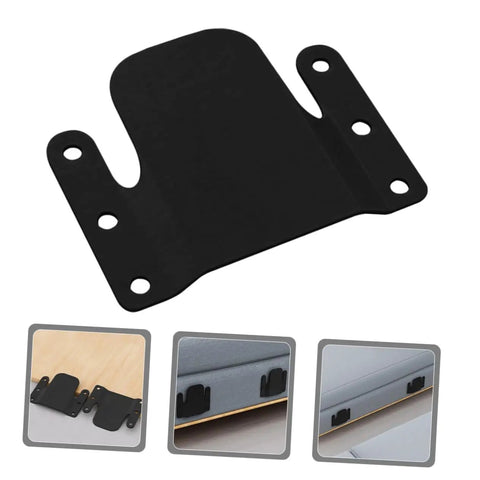 Heavy Duty 4 Piece Iron Sectional Sofa Connectors showing a black iron connector bracket for easy couch joint assembly.