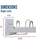 Dimensions of Refrigerator Ice Maker Kit WR30X10093 Compatible Replacement For Refrigerators, plug and play design shown.