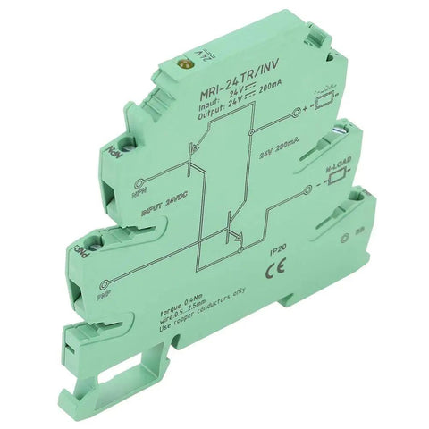 Compact NPN PNP PLC Level Converter For Sensor IO MRI 24TR INV Style Polar IO Compatible, flame retardant, DIN rail mount