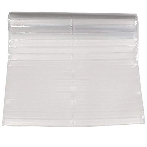 Clear Vinyl Floor Protector Runner For Hard Floors With Dual Pad Pattern, 36 Inches Wide By 25 Feet Long, unrolled showing texture