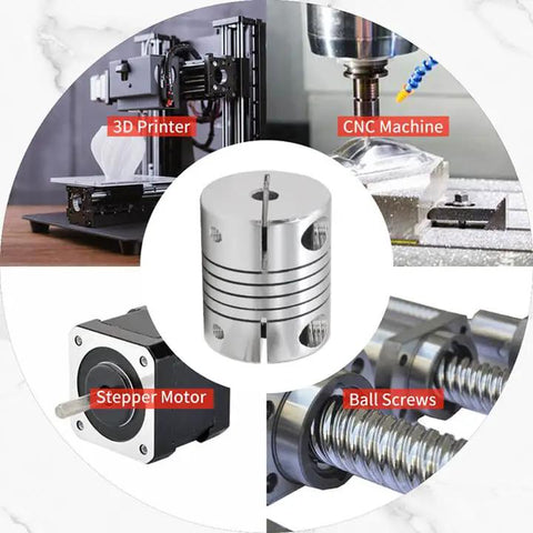 2 Pack Aluminum Alloy Shaft Couplers For Stepper Motors 6.35mm To 12mm 30mm Length 25mm Diameter for 3D Printers and CNC Machines