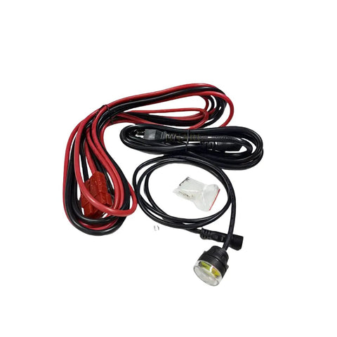 Premium 48 Volt Heavy Duty Battery Charger Replacement for Industrial Boom and Scissor Lifts plug in setup with red and black cables.