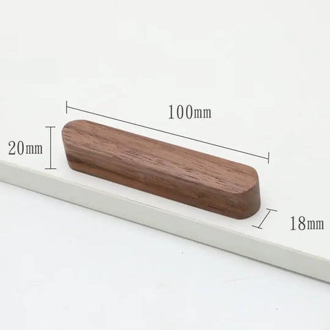 Kickin Style With These Super Snug Modern Walnut Drawer Pulls 10 Pack Real Deal Solid Wood Cabinet Grips Durable Unique Grain Kitchen Handles, 100mm. 20mm wide.