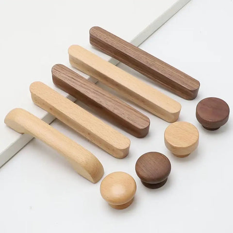 Kickin Style With These Super Snug Modern Walnut Drawer Pulls 10 Pack Real Deal Solid Wood Cabinet Grips Durable Unique Grain Kitchen Handles, assorted styles