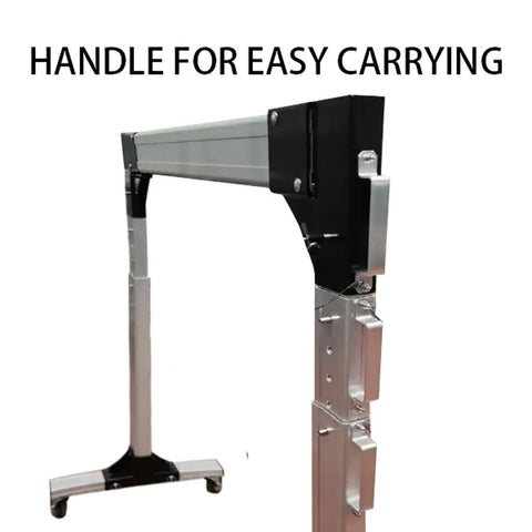 Close-up of handle on Heavy Duty Portable Gantry Crane With Four Thousand Pound Lift Capacity Adjustable Boom for easy carrying.