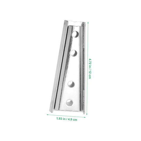Heavy Duty Iron Sofa Connectors Four Pair Interlock Brackets For Sectional Furniture Anti Wobble Joiners close-up view of silver bracket measuring 4.72x1.93 inches