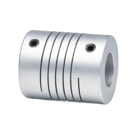 Compact Linear Motion Guide D19L25 With Pro Grade Aluminum Flexible Coupling And Stepper Motor Shaft Component For Engraving Machines Encoder Ready Metal Coupler 3x8mm And 4x8mm Bore Options Fits 5 6 6.35 8 And 10mm Rods For CNC Routers, close-up view