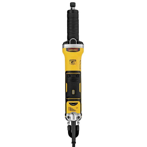 Rock Solid Brushless Die Grinder Offering Variable 7500 To 25000 RPM Range And Snappy Paddle Switch, front view showcasing robust design.